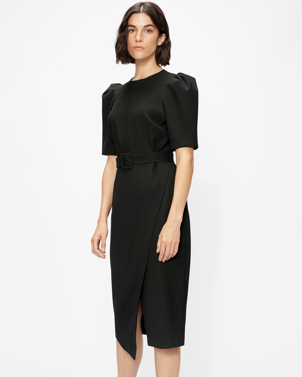 Tailored Dress With Exaggerated Shoulder