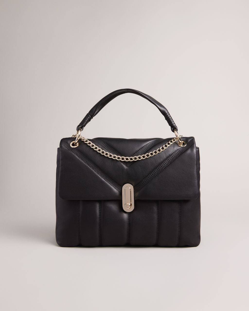 Ted Baker Women's Puffer Quilted Leather Shoulder Bag in Black, Ayaah