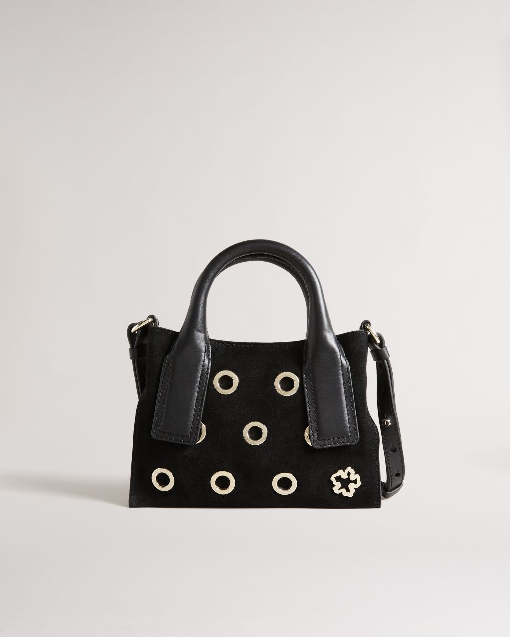Ted Baker Women's Eyelet Detail Mini Grab Tote in Black, Mayzii, Leather