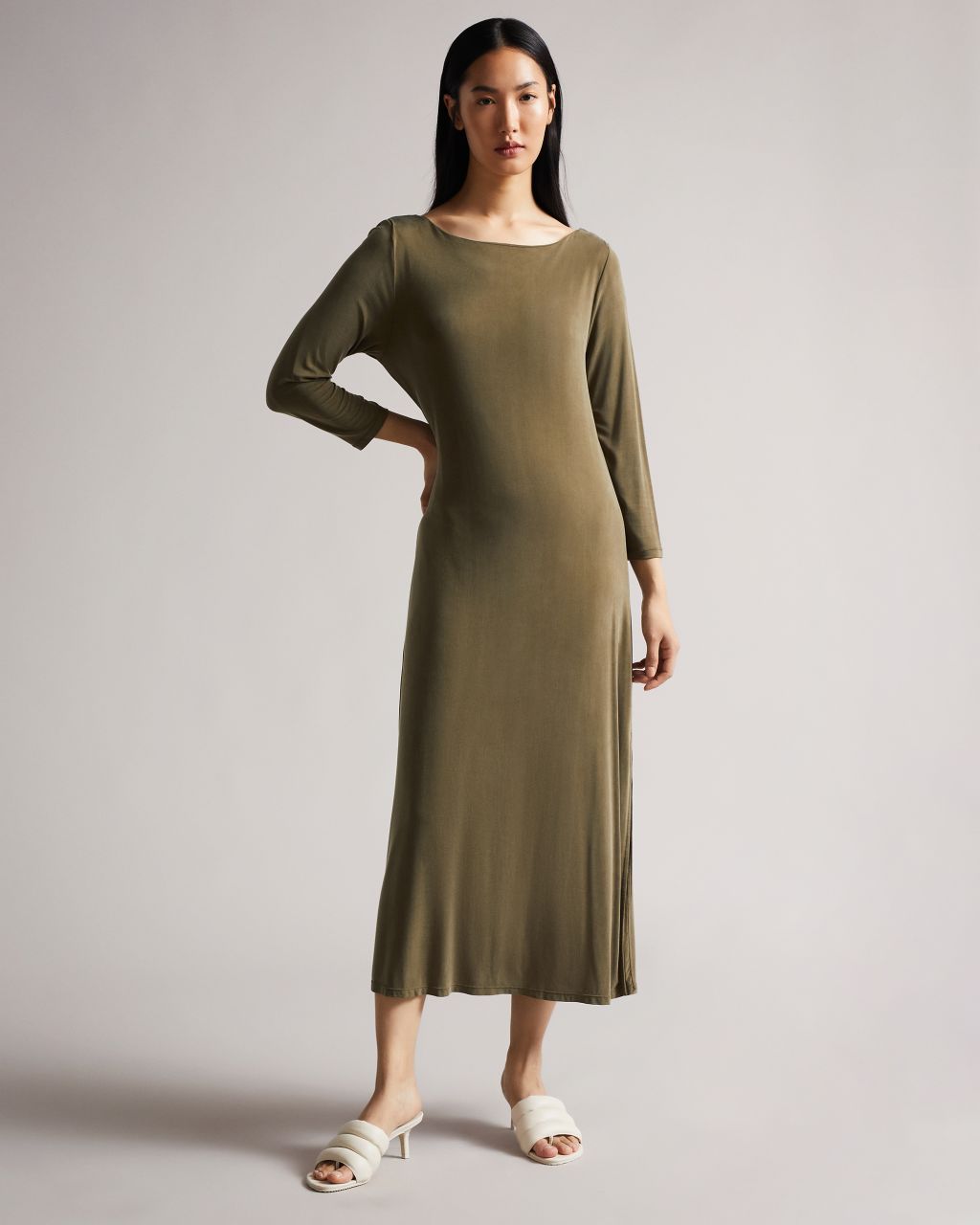 Ted Baker Women's Twist Back Jersey Dress in Dark Green, Neivaeh