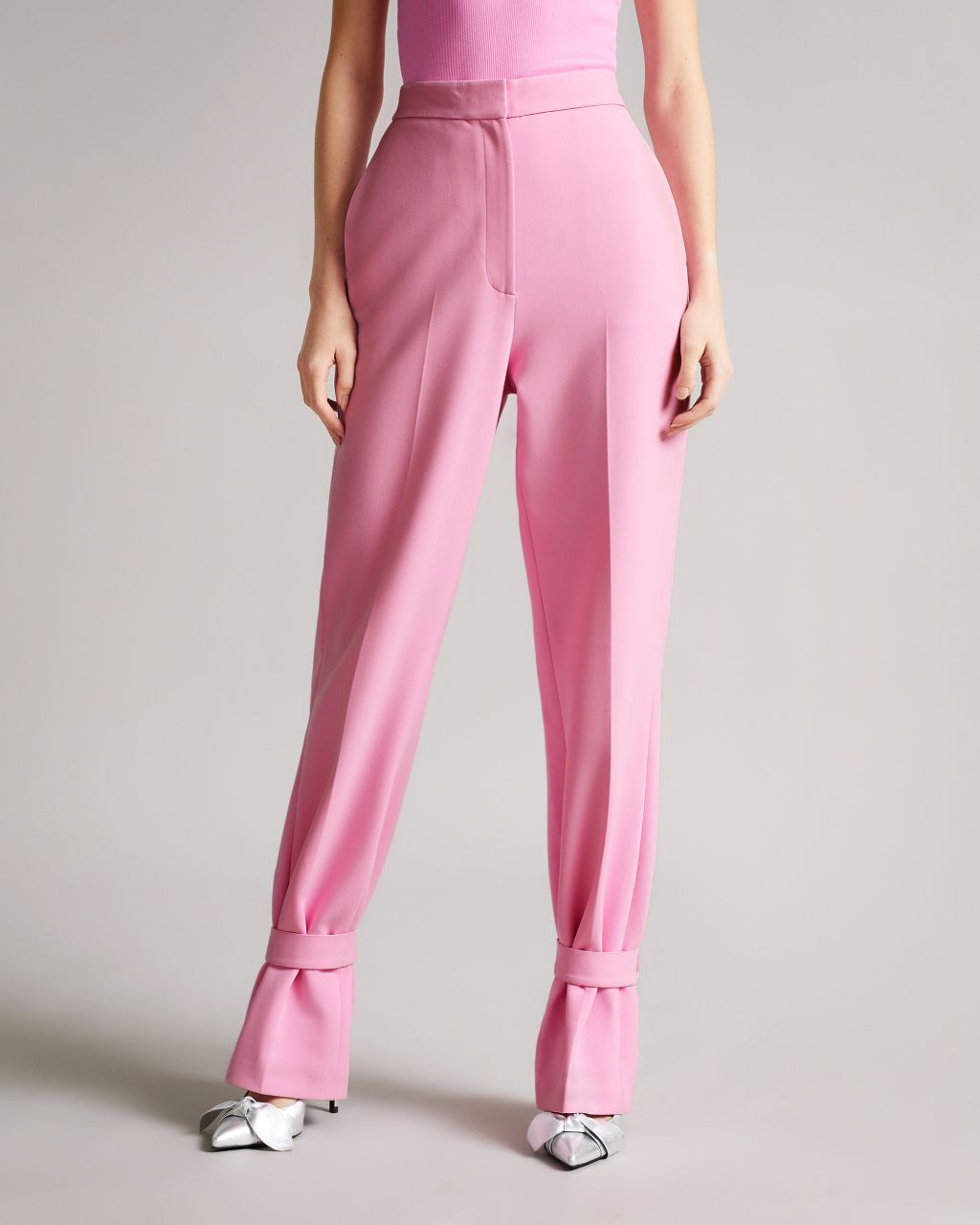 Straight Leg Trouser With Ankle Tab