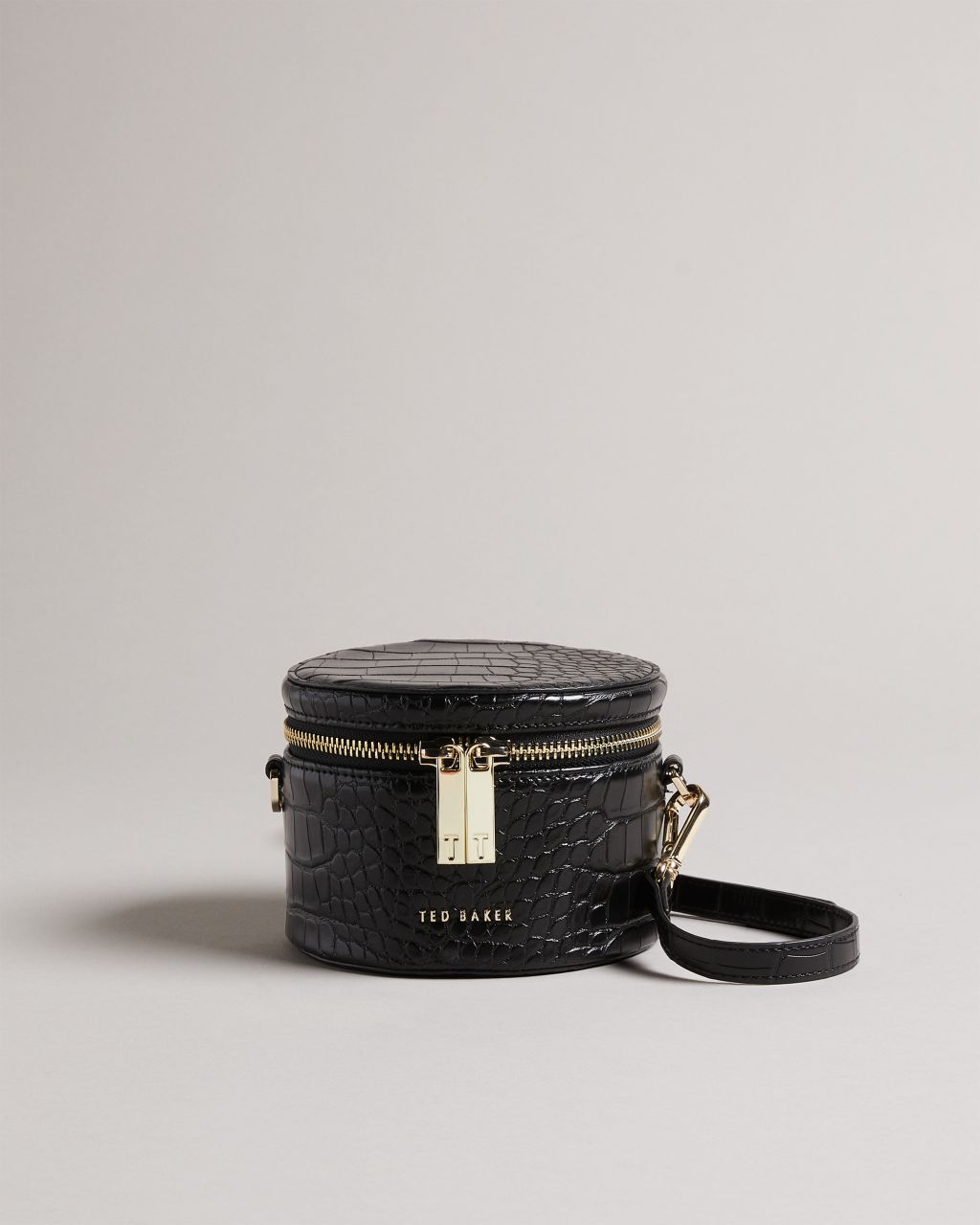 Ted Baker Women's Croc Faux Leather Drum Bag in Black, Salmaa