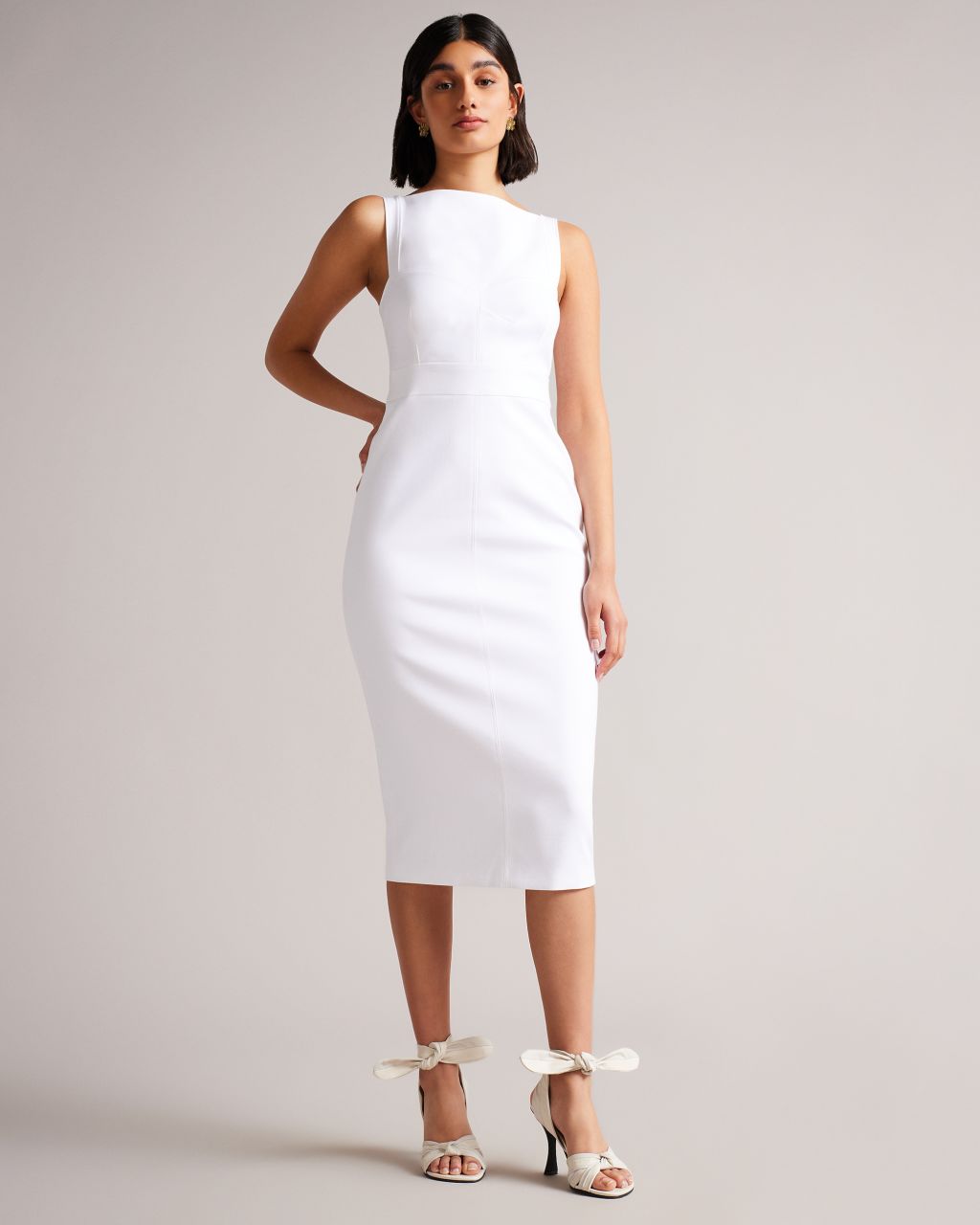 Ted Baker Women's Bodycon Midi Dress in White, Klarika