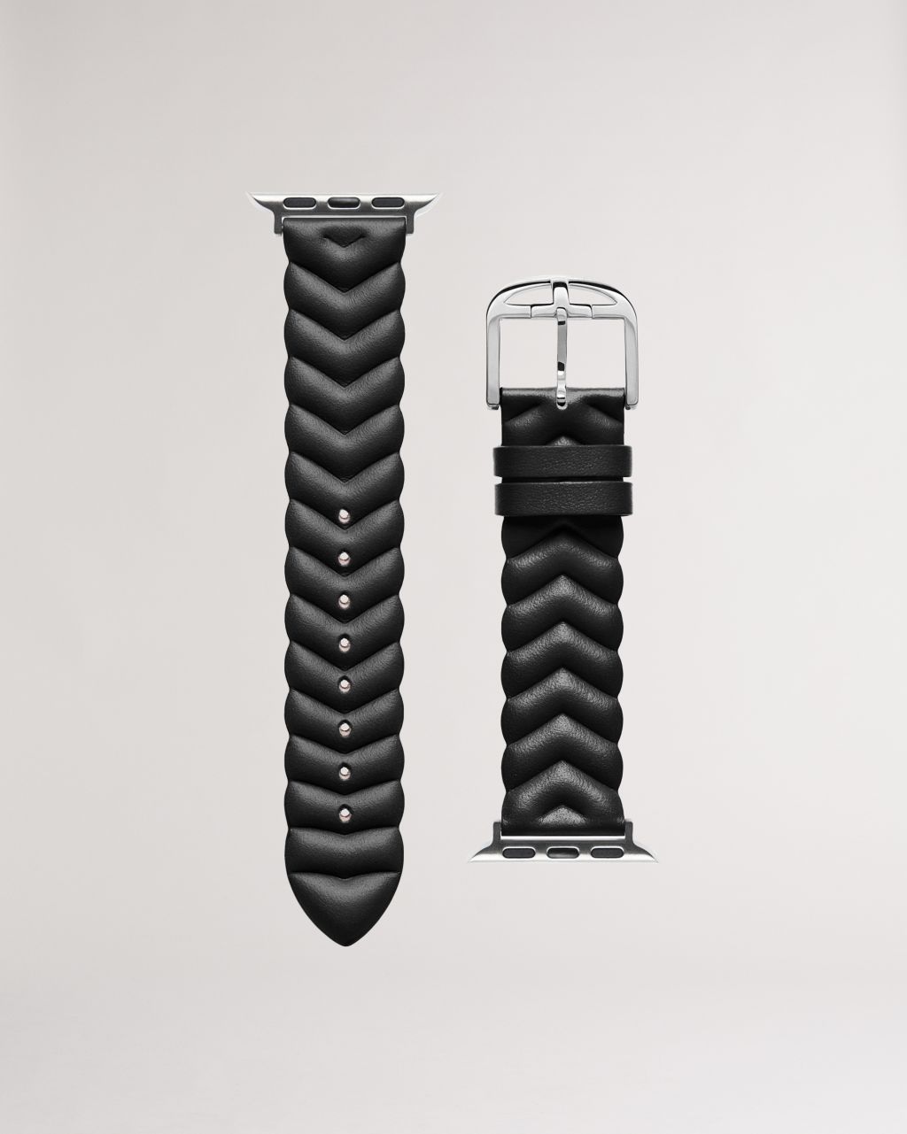 Ted Baker 38 40 Chevron Apple Watch Strap in Black, Chelli, Leather