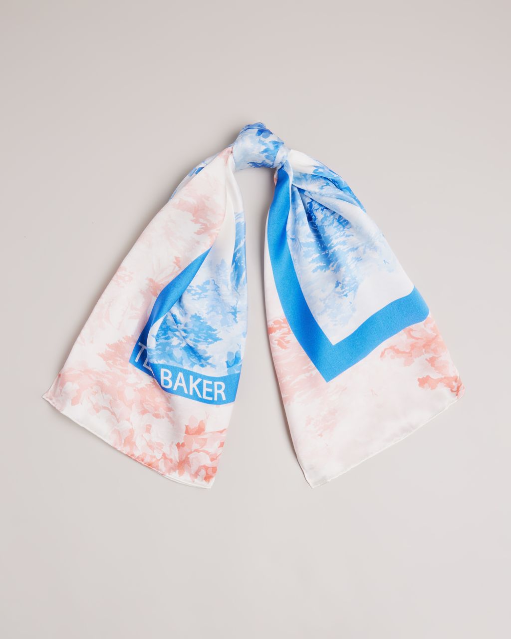 Ted Baker Women's New Romantic Printed Silk Square Scarf in Medium Blue, Shali