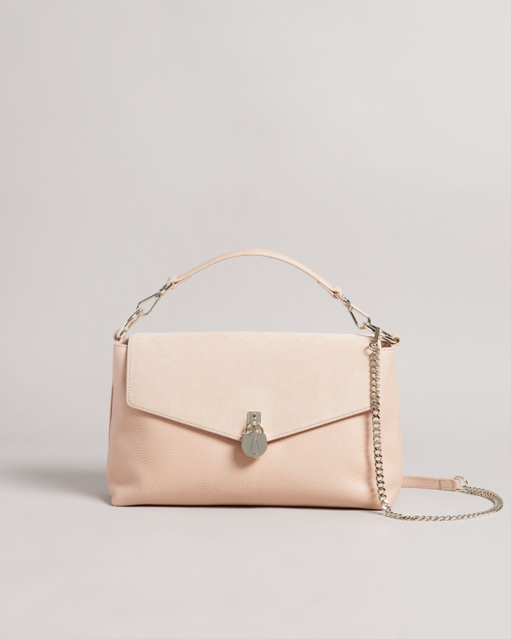 Ted Baker Women's Suede Padlock Shoulder Bag in Taupe, Marieaa, Leather