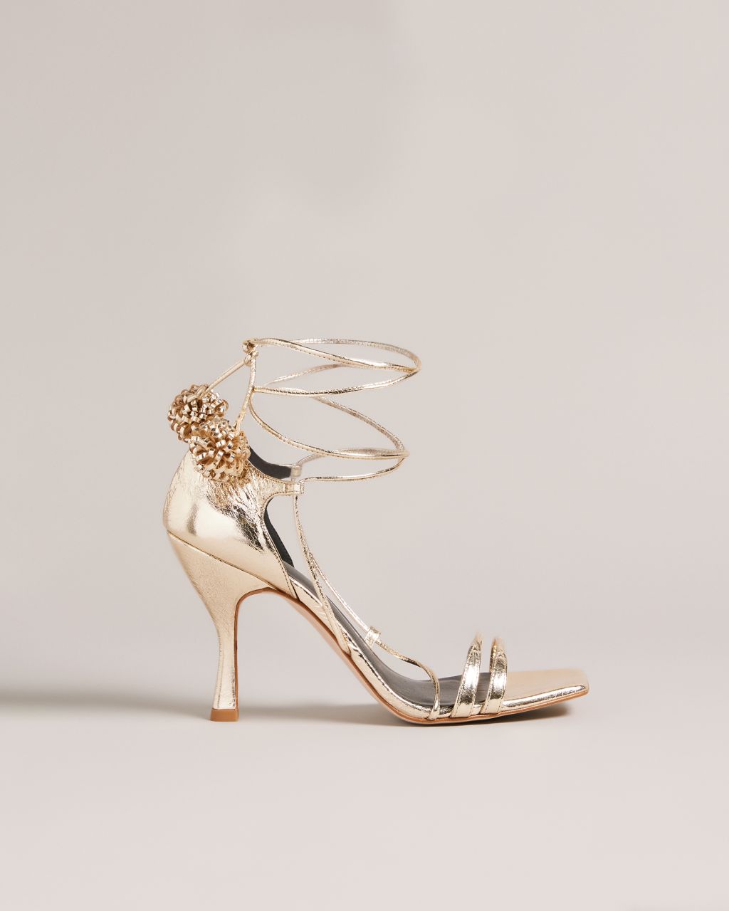 Ted Baker Women's Tassel Detail Heeled Sandals in Gold, Hilaray