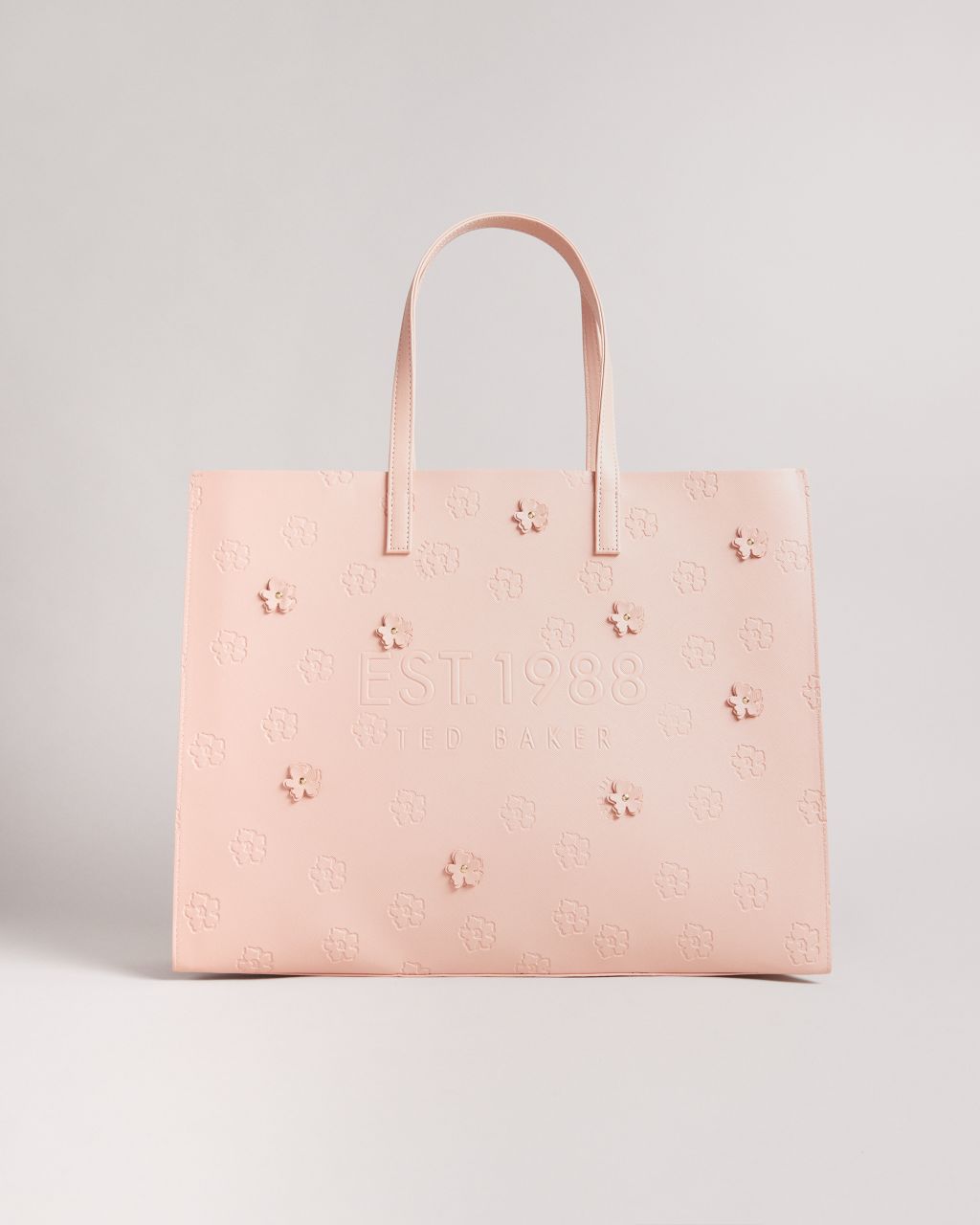 Ted Baker Women's Applique Debossed Floral Wide Icon Bag in Dusky Pink, Flencon