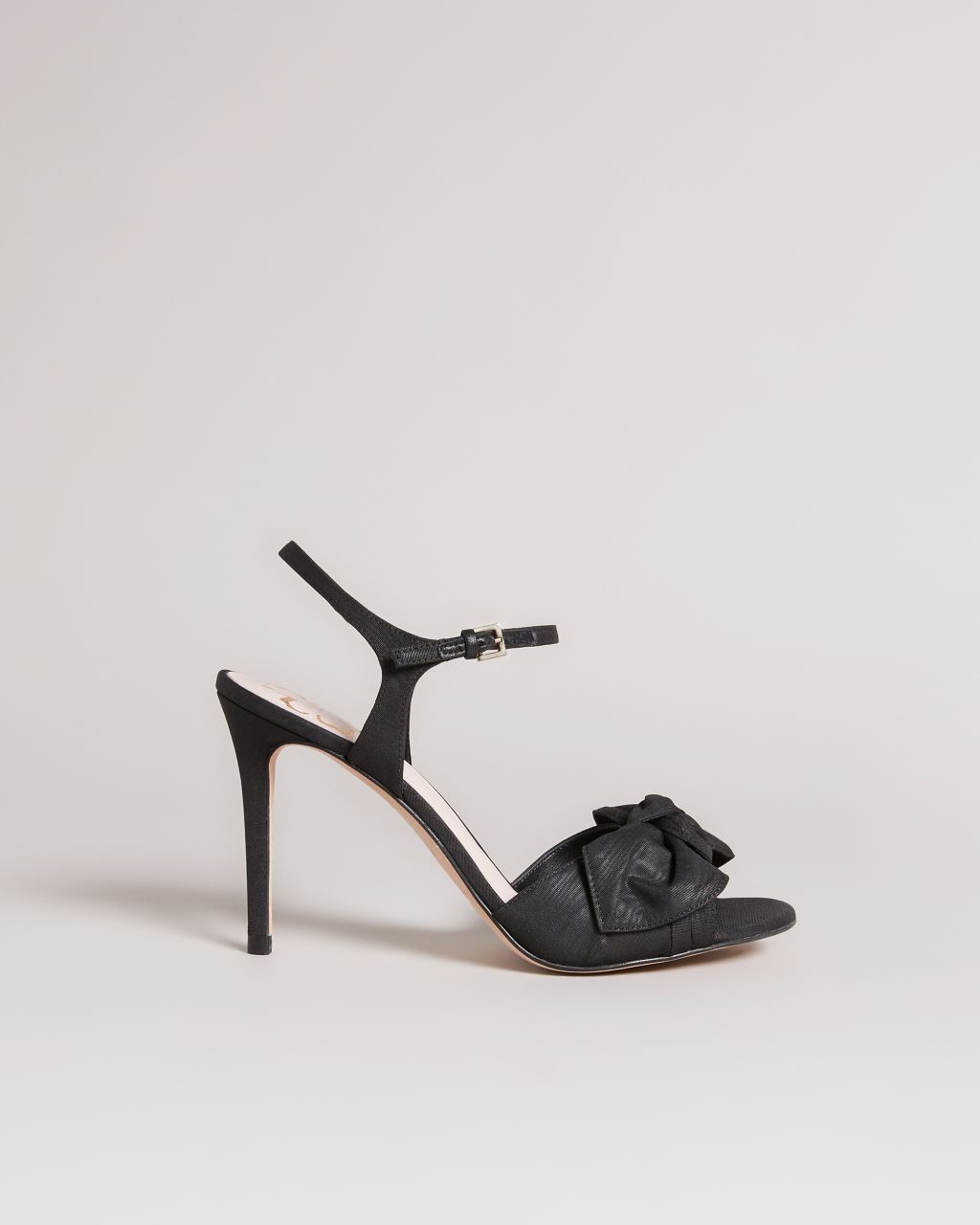 Ted Baker Women's Moire Satin Bow Heeled Sandals in Black, Heevia