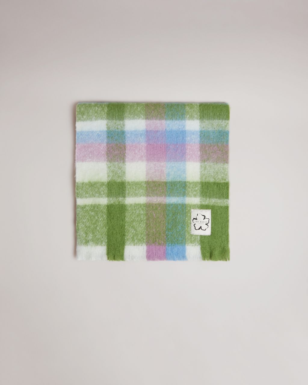 Ted Baker Women's Check Scarf in Light Green, Charloa
