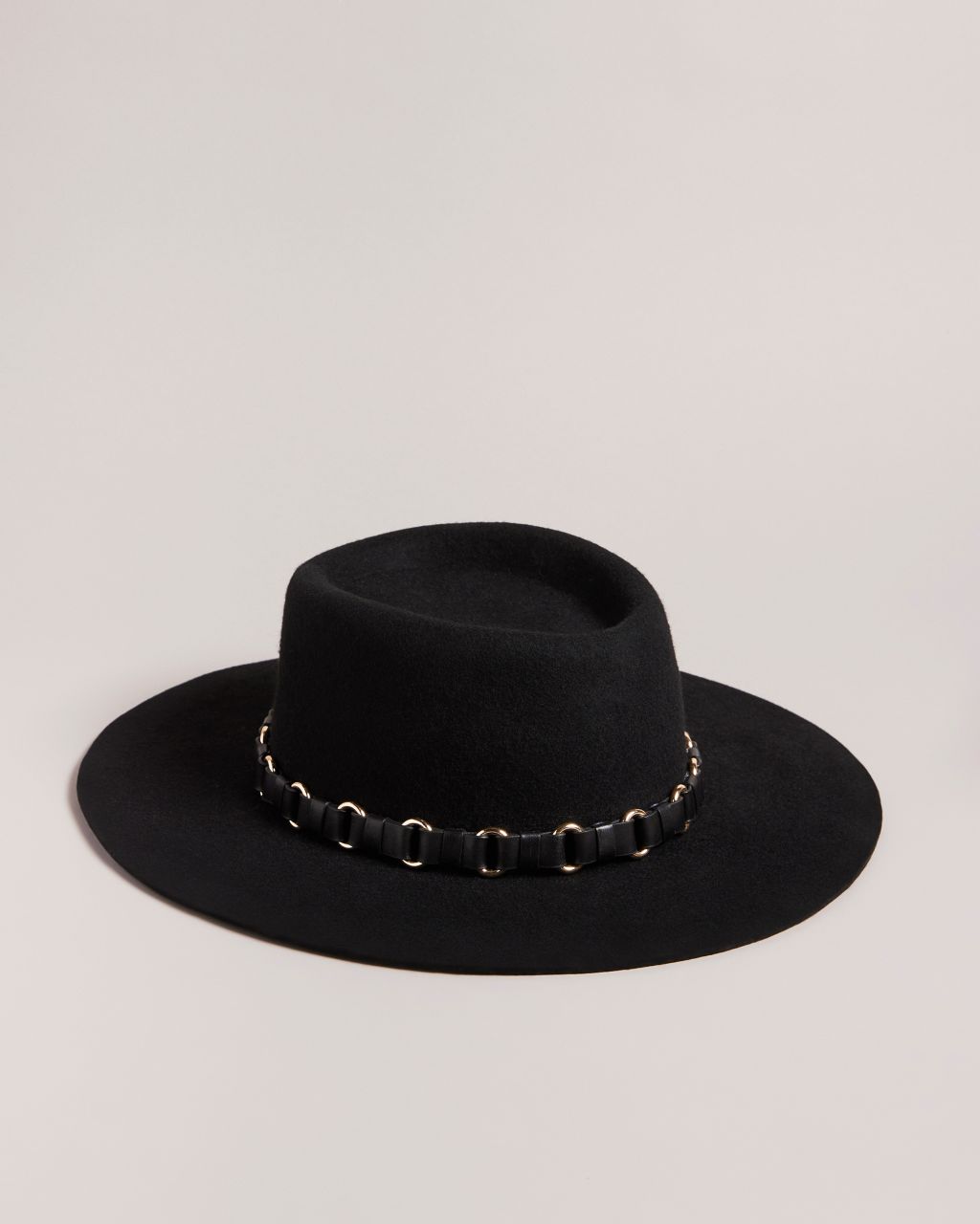 Ted Baker Women's Wool Fedora in Black, Shonahh, Leather