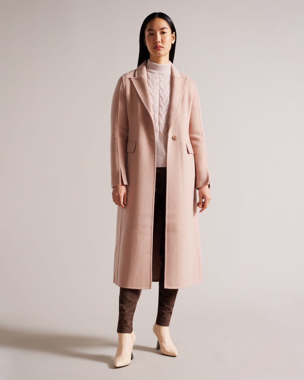 Ted Baker Women's Wool Blend Longline Coat In Pink, Serinn