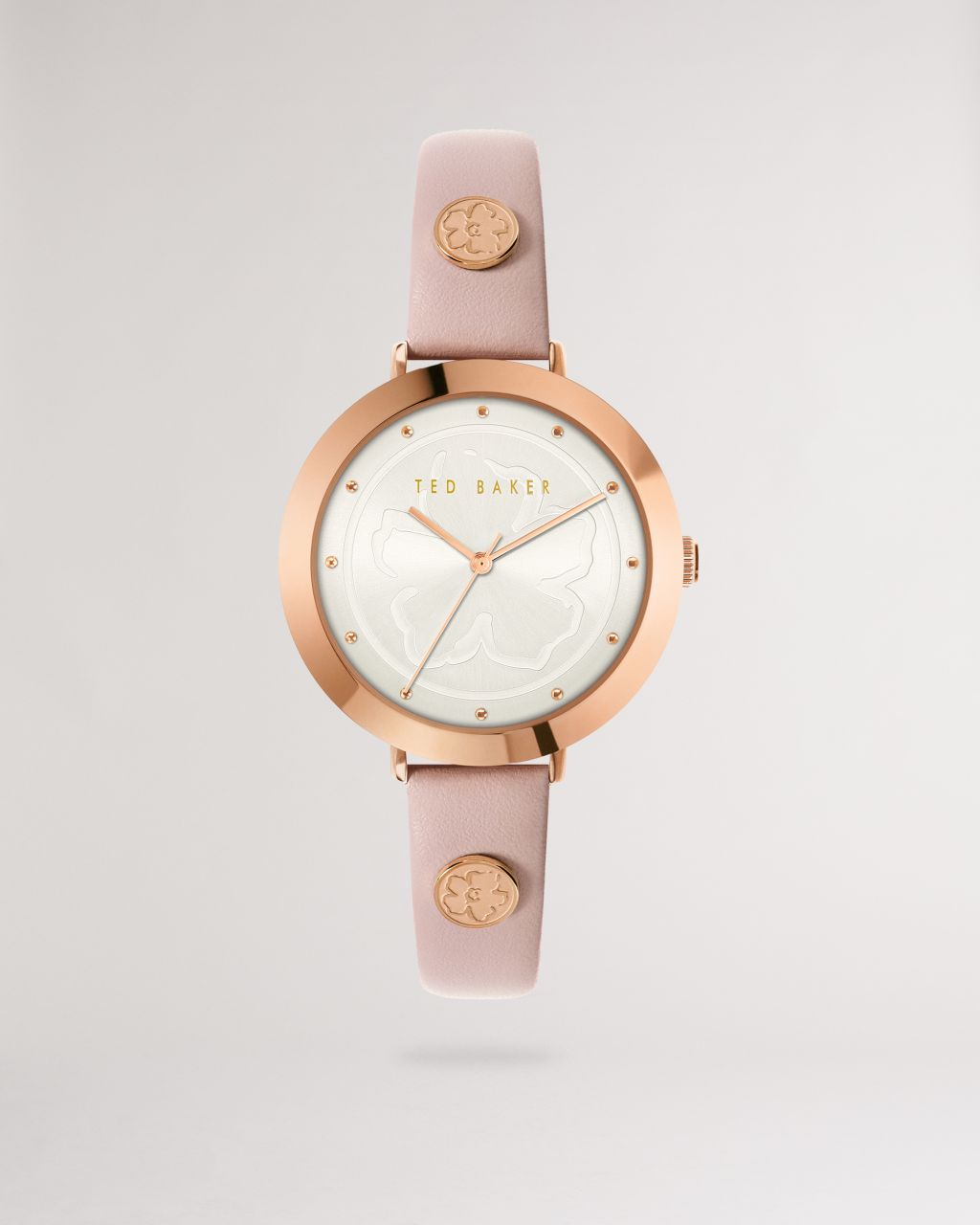 Ted Baker Women's Magnolia Detail Leather Watch in Pink, Ammmy