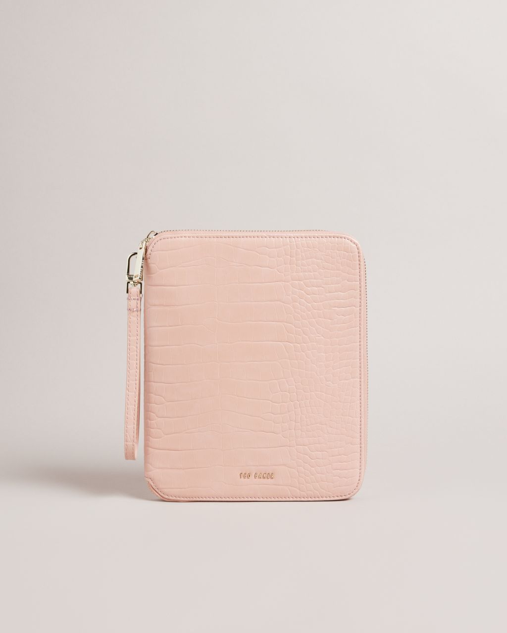 ted baker women's imitation croc a5 travel wallet in pink, meyti