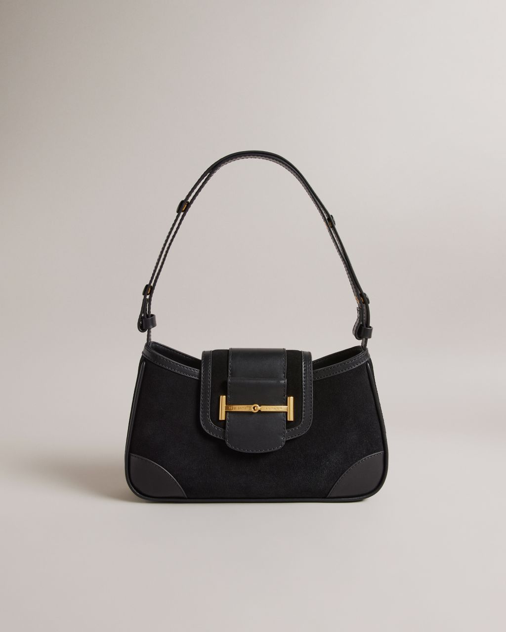 Women's Suede Leather Shoulder Bag in Black, Edalani