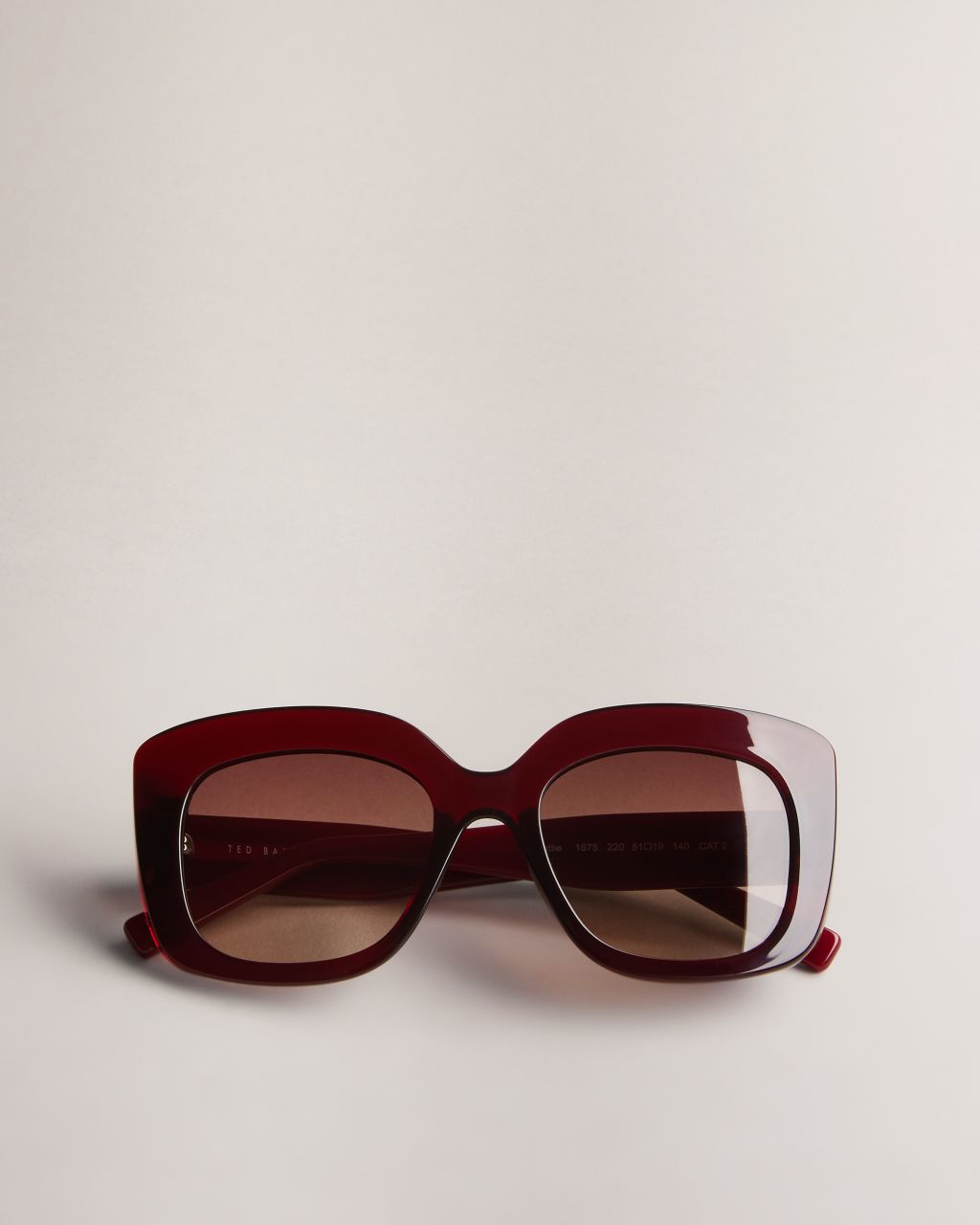 Damen Oversized Sonnenbrille Mit Quadratischem Rahmen In Dunkelrot, Hatties