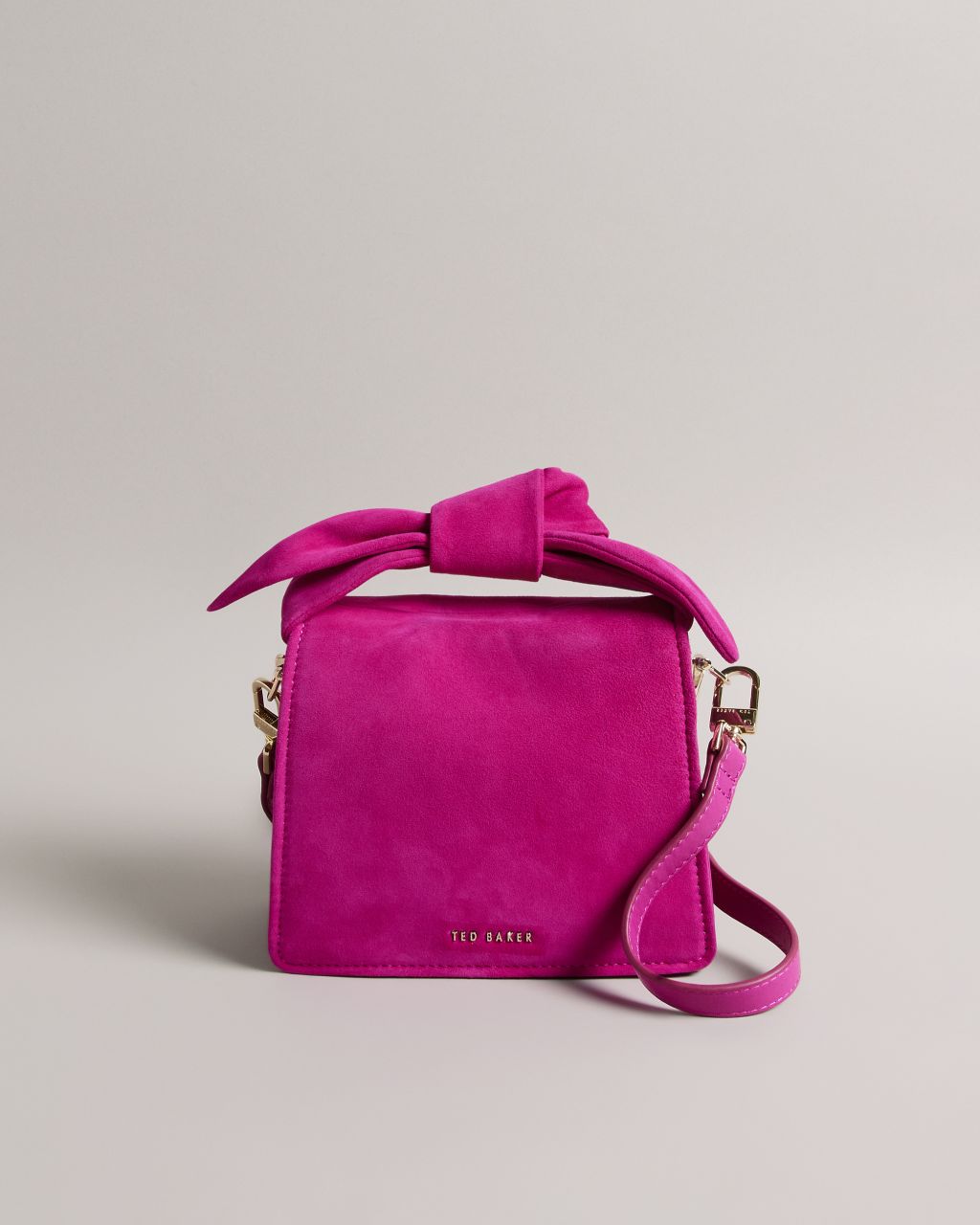 Women's Soft Knot Bow Mini Crossbody Bag in Bright Pink, Niyah