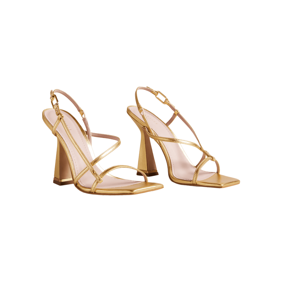 Women's gold heel sandales