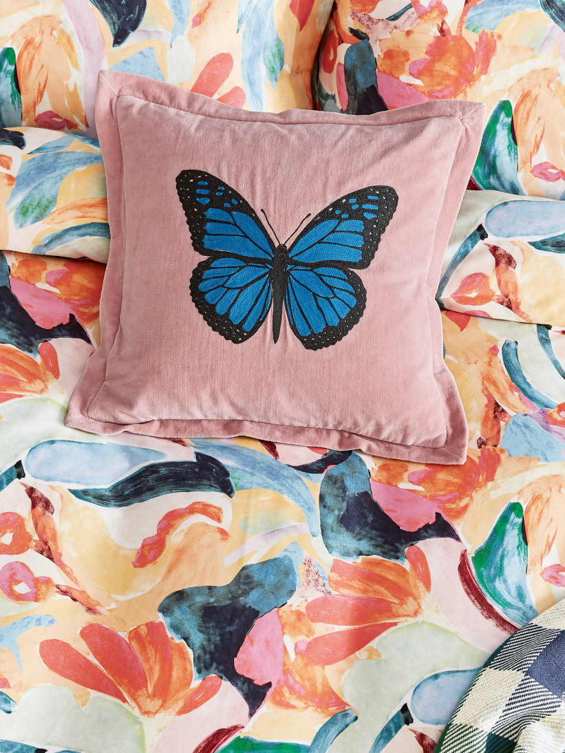 Butterfly print on cushion