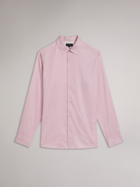 Pink Long Sleeve Geometric Print Shirt