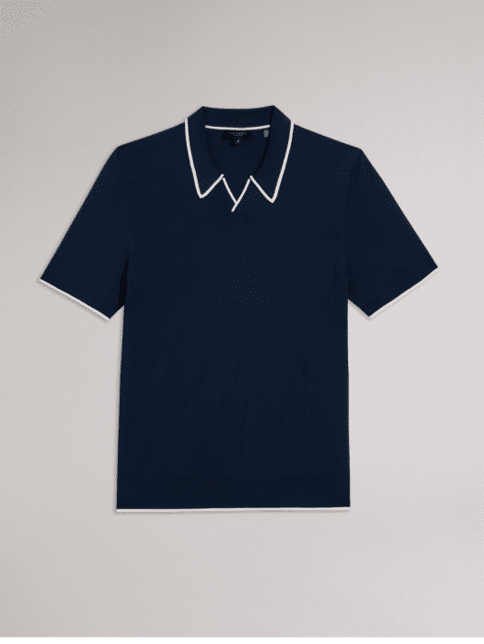 Navy Short Sleeve Rayon Polo Shirt