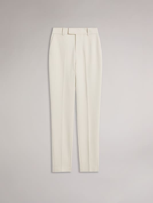 White straight leg trousers