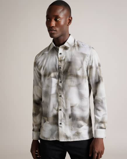 Man in a marble print shirt