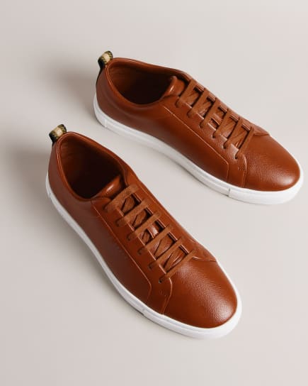 Men's brown leather trainers