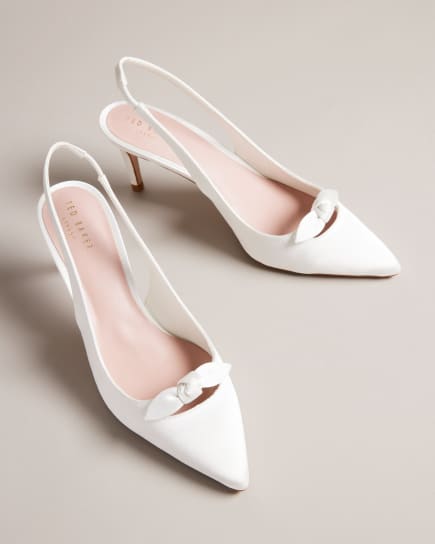 Womens white court heels