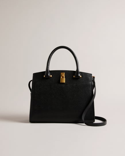 Women's black padlock handbag