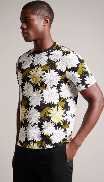 Men's Short Sleeve Floral Print T-Shirt