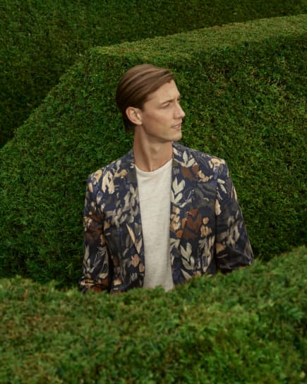 Man in a floral blazer