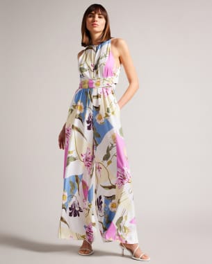 Women's floral print jumpsuit