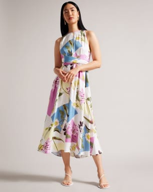 Women's floral print midi dress