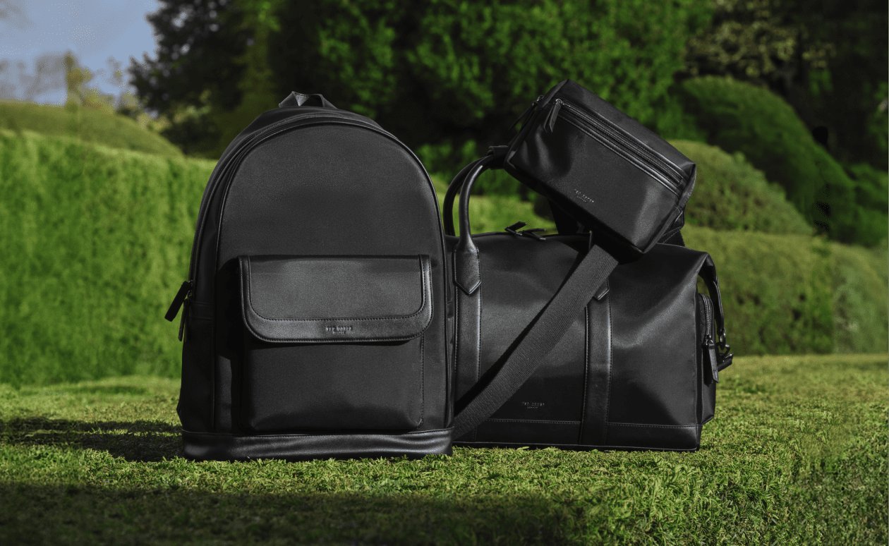 Men's black backpack and holdall