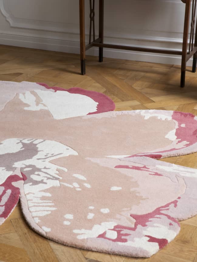Pink print rug