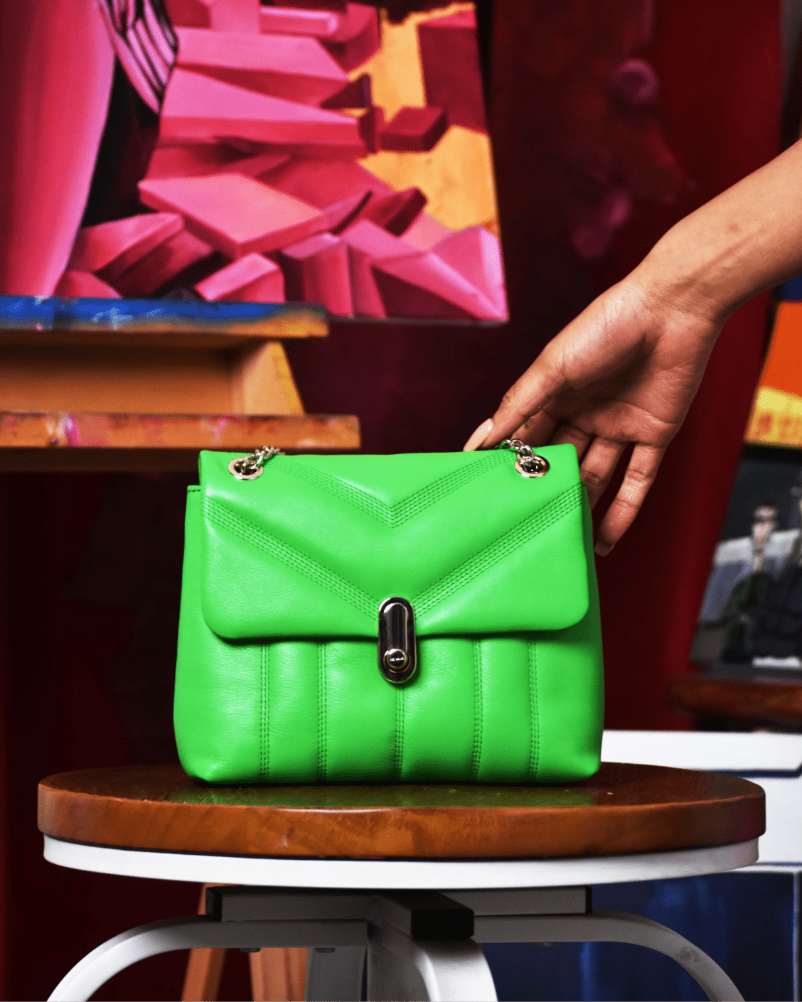 Green handbag
