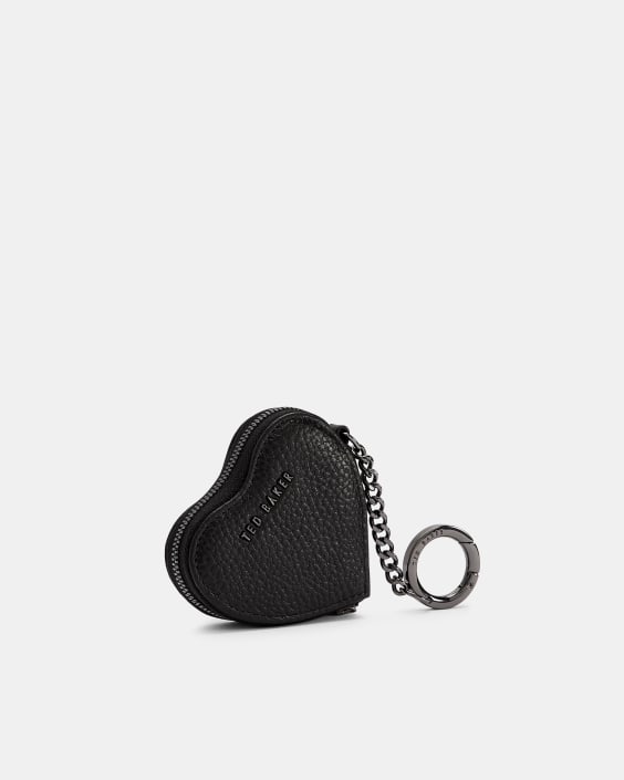 leather coin purse with keyring