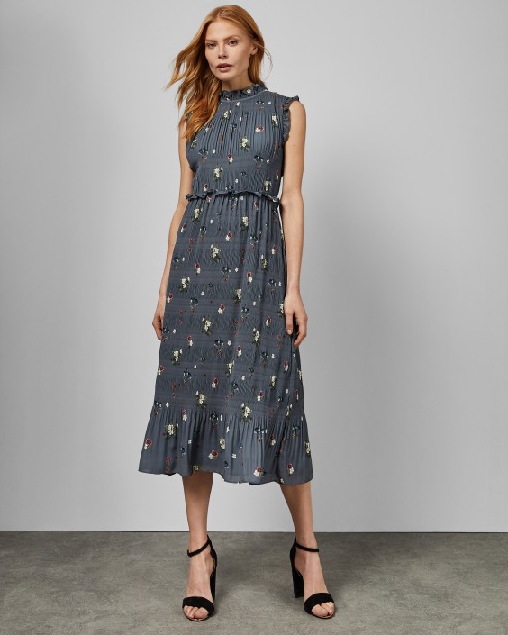 ted baker oracle pleat dress