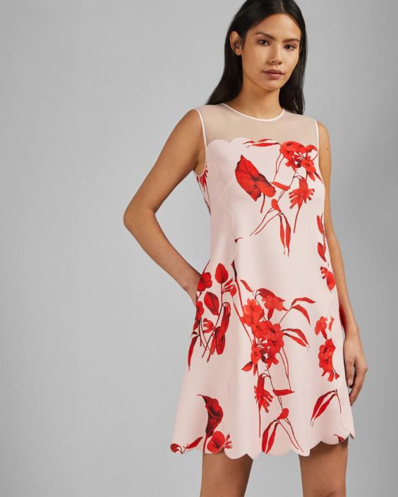ted baker pink scallop dress