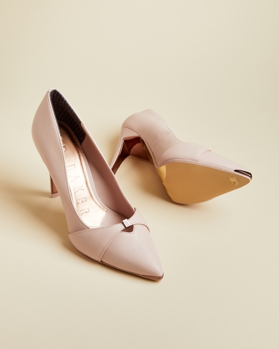 Leather Bow Strap Court Shoe Pink Shoes Ted Baker