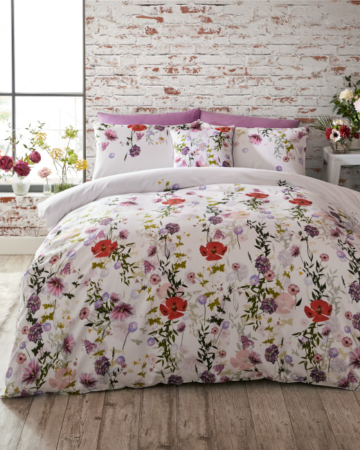 Hedgerow Cotton King Size Duvet Cover Cream Bed Linen Ted