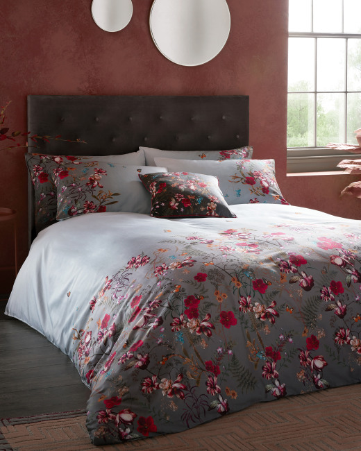 Fern Forest Cotton Super King Duvet, Pink And Grey Super King Size Bedding