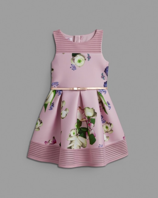 Foiled scuba dress - Pink | Kidswear 