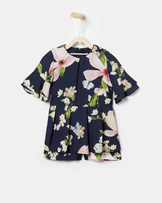 BNWT Girls Ted Baker Navy Playsuit Outfit Age 5 Years 