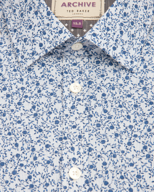 Januar: Ted Baker Shirt With Floral Print In Blue