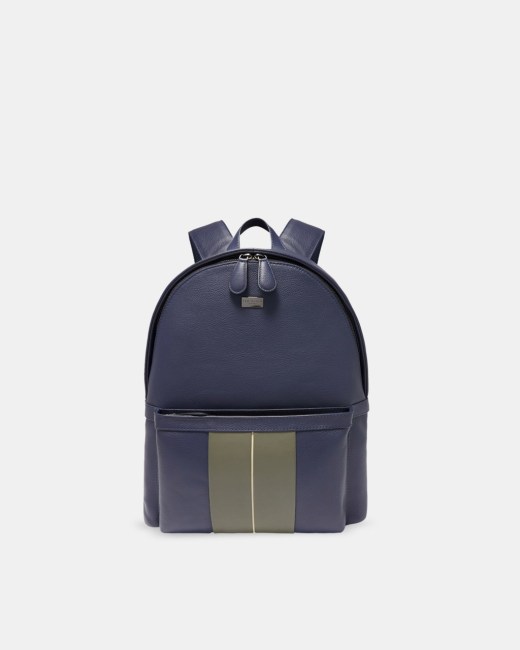 navy striped backpack