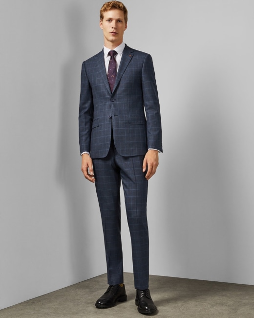 Endurance checked two-piece suit - Blue Clothing | Ted ROW