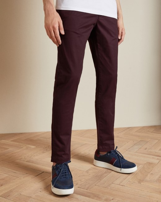Slim fit cotton chinos - Purple | Pants 
