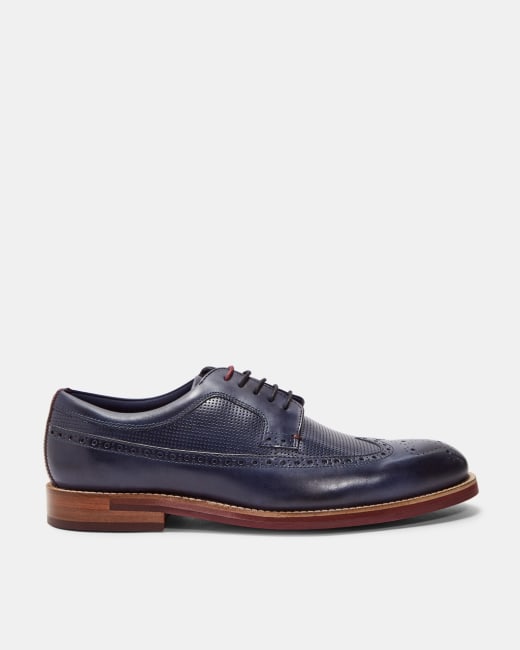 blue leather brogues
